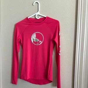 Reef Legends Keep It Cool Pink Long Sleeve RashGuard Swim Shirt with Logo